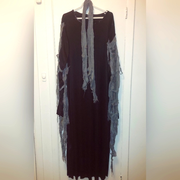 Grim Reaper Demon Black Dress Costume Cosplay Halloween Adult Unisex OS - Picture 2 of 3